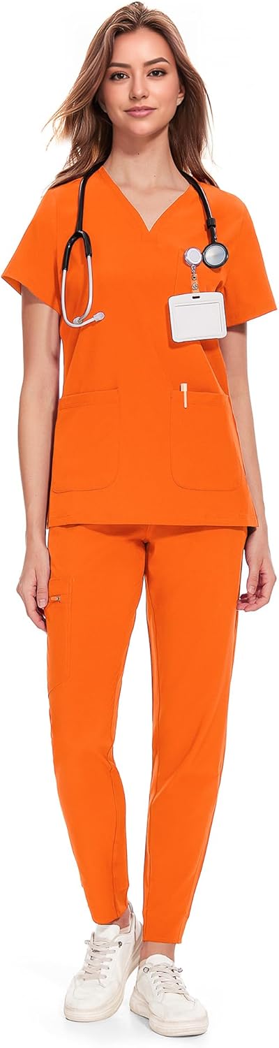 COZYFIT Medical Scrubs for Women with 8 Pockets and Comfort