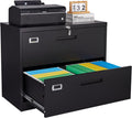 2 Drawer Lateral File Cabinet with Lock - Durable Metal Filing Cabinet