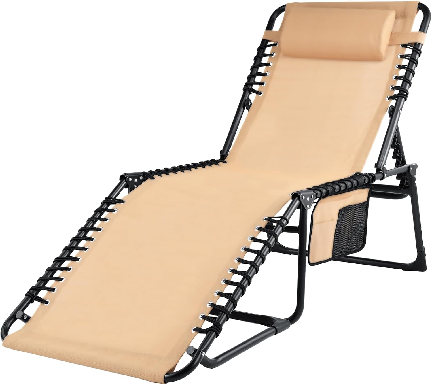 HOMSHADE Lounge Chair Outdoor with Adjustable Backrest & Pillow