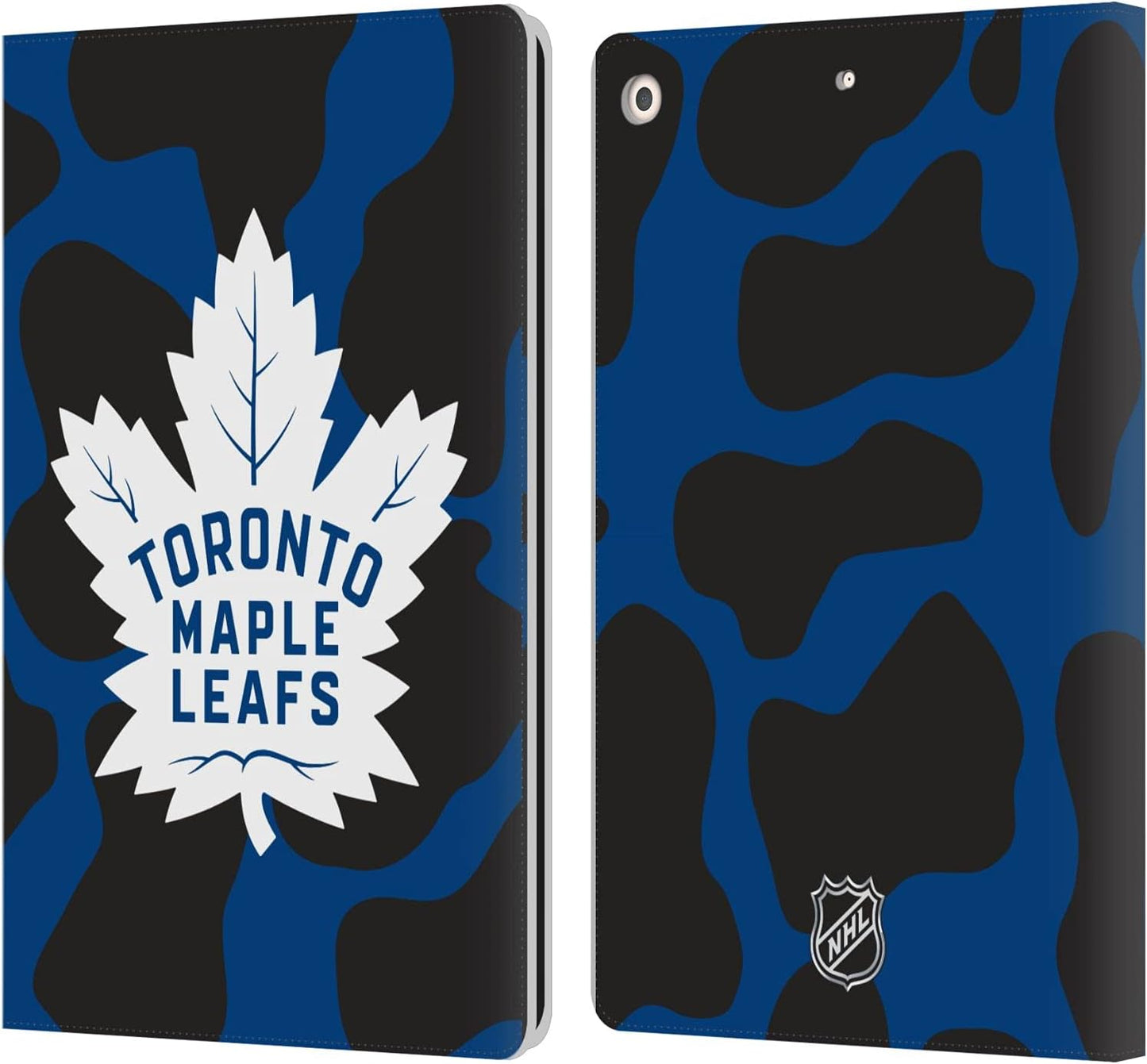 NHL Cow Pattern Toronto Maple Leafs Leather Wallet Case for iPad