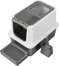 RIZZARI Large Cat Litter Box - Semi-Enclosed Stainless Steel Sanctuary