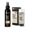 Hair Illusion Dark Brown Real Hair Fibers and Holding Spray - Thicker