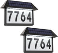 2-Pack Solar Address Sign LED Illuminated House Numbers - Visible