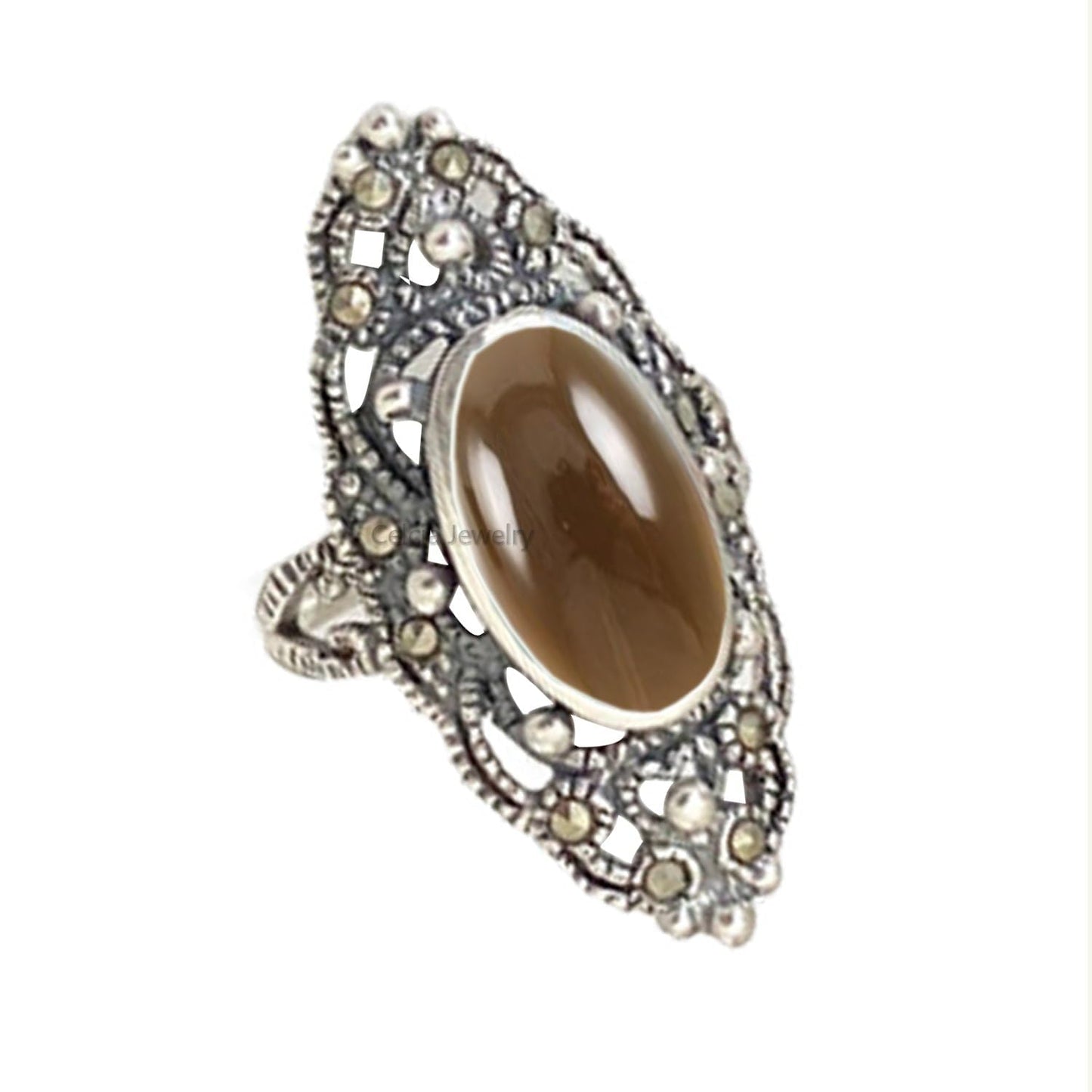 Pure 925 Sterling Silver Turquoise Ring for Women, Boho Style