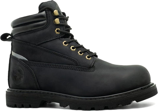 Soft Toe Work Boots for Men 6in Comfort Leather Non Slip Safety