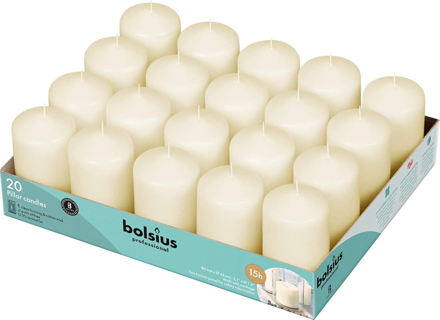 Bolsius Ivory Pillar Candles 2x3 Inches for Any Occasion