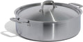 10 Quart Stainless Steel Rondeau Pot - 5 Ply Stainless Clad