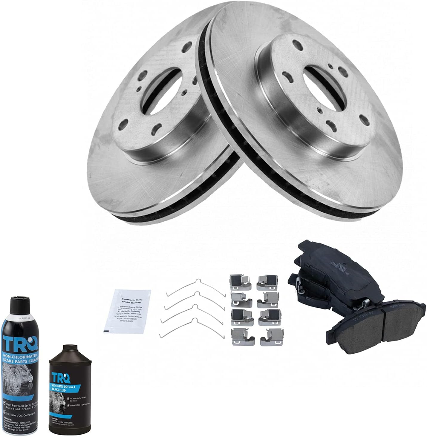 TRQ Front Posi Ceramic Brake Pad & Rotor Kit for 92-01 Camry