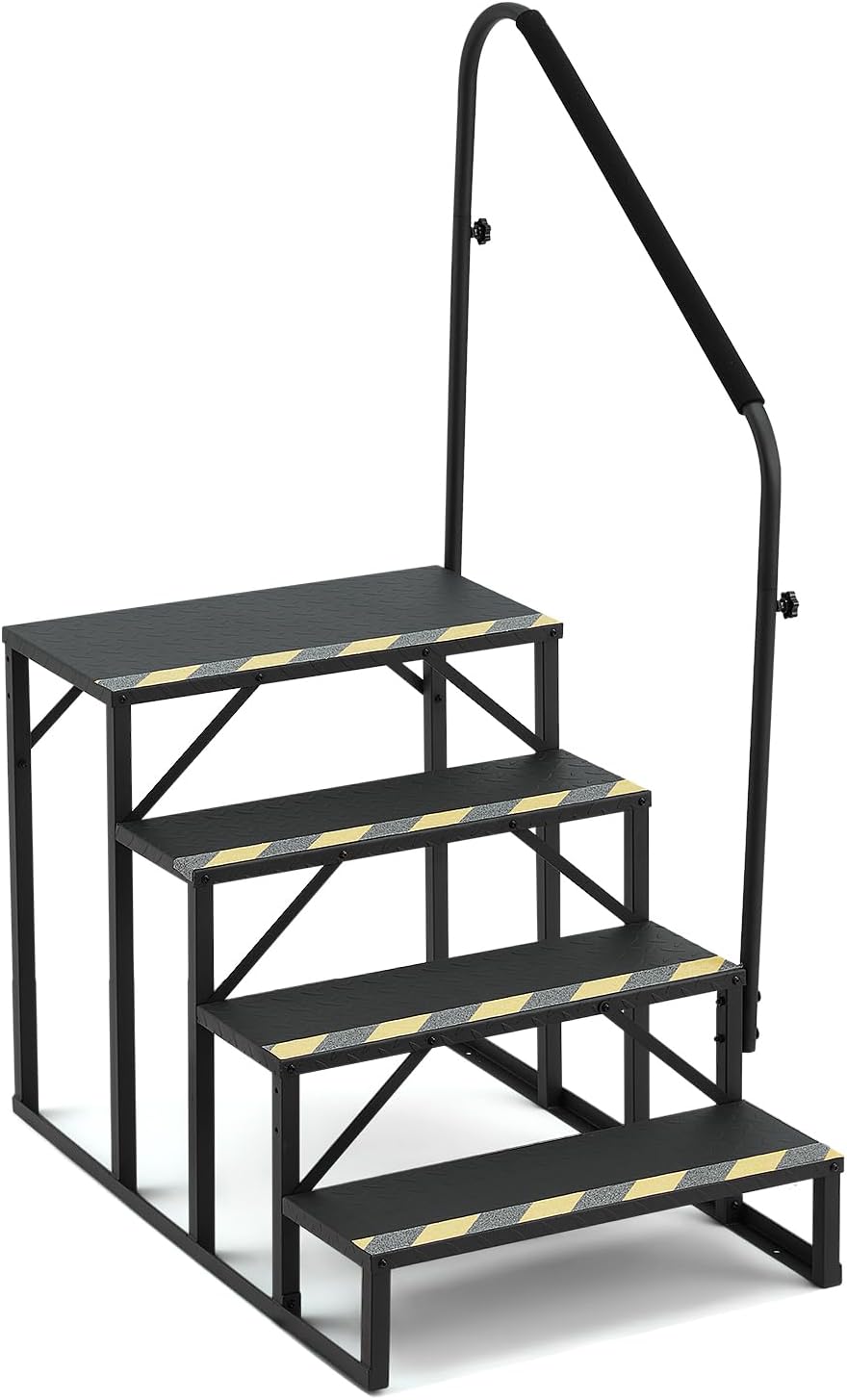 4-Step RV Steps with Handrail for Enhanced Safety and Stability