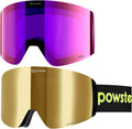 Powster OTG Ski Goggles: Interchangeable, Anti-Fog & UV Protection