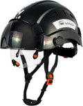 ABS Hard Hat with Dual Visors and Chinstrap - Adjustable Fit