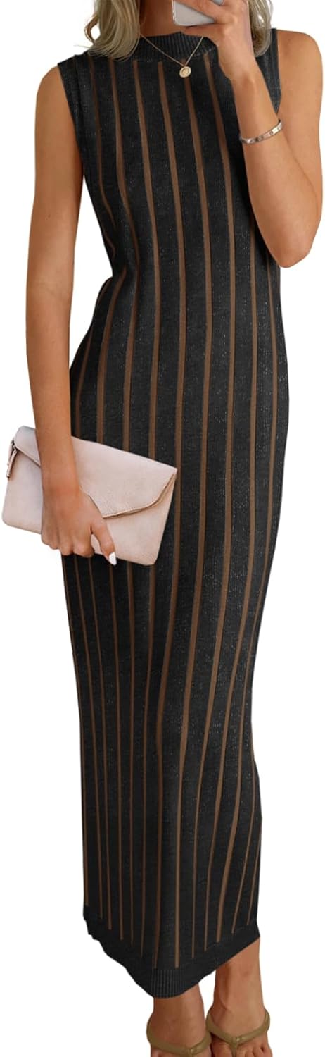 Wenrine Womens Sleeveless Sweater Dress for Effortless Style