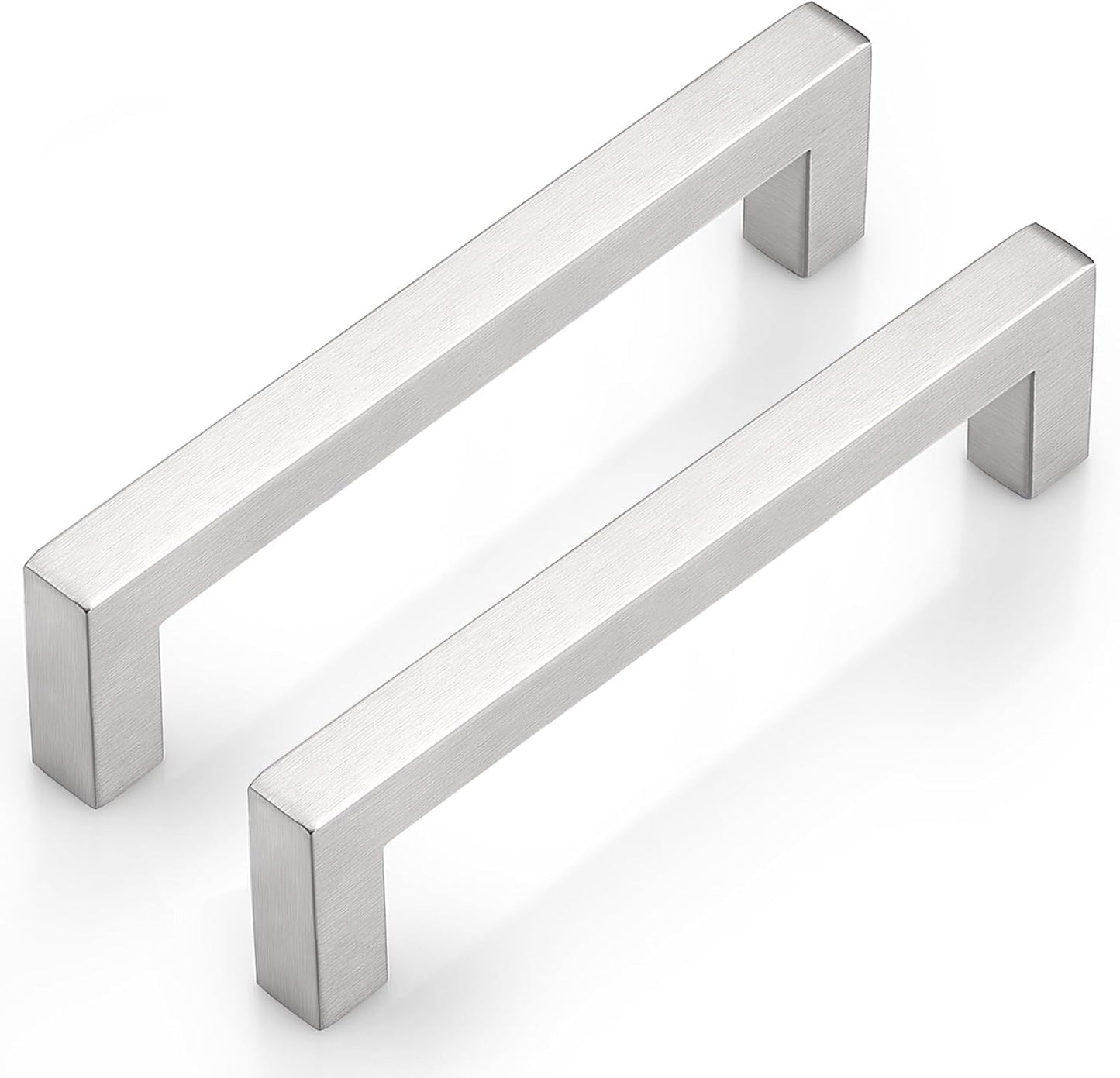 Probrico Satin Nickel Square Bar Kitchen Cupboard Handles 5 Inch