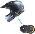 Carbon Fiber Black Motocross Helmet for Men - With Bluetooth Headset