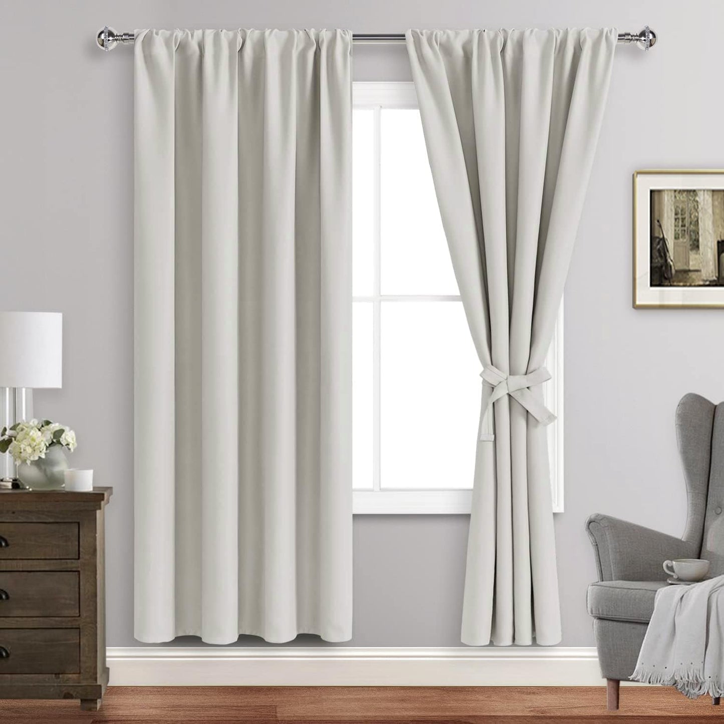 JIUZHEN Blackout Curtains for Bedroom Thermal Insulated Noise Reducing