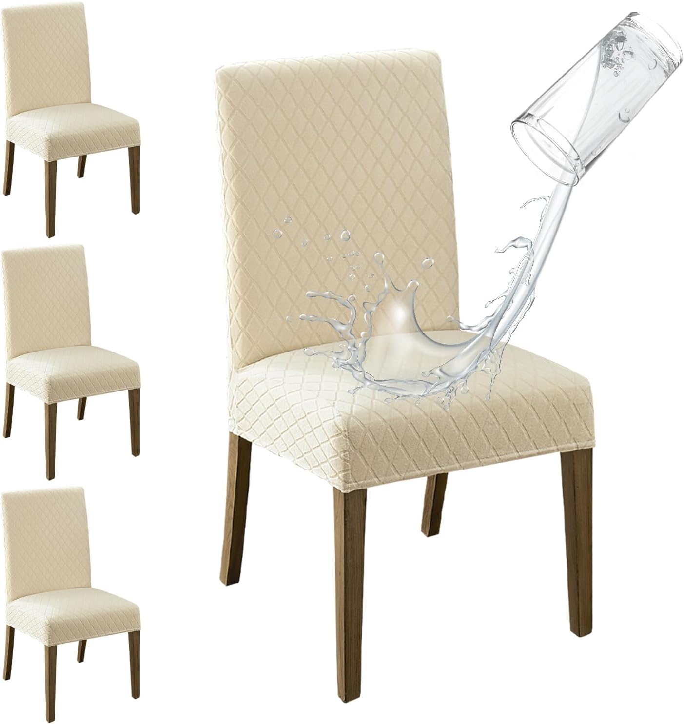 MOSAYT Waterproof Dining Room Chair Covers Set of 4 for Protection