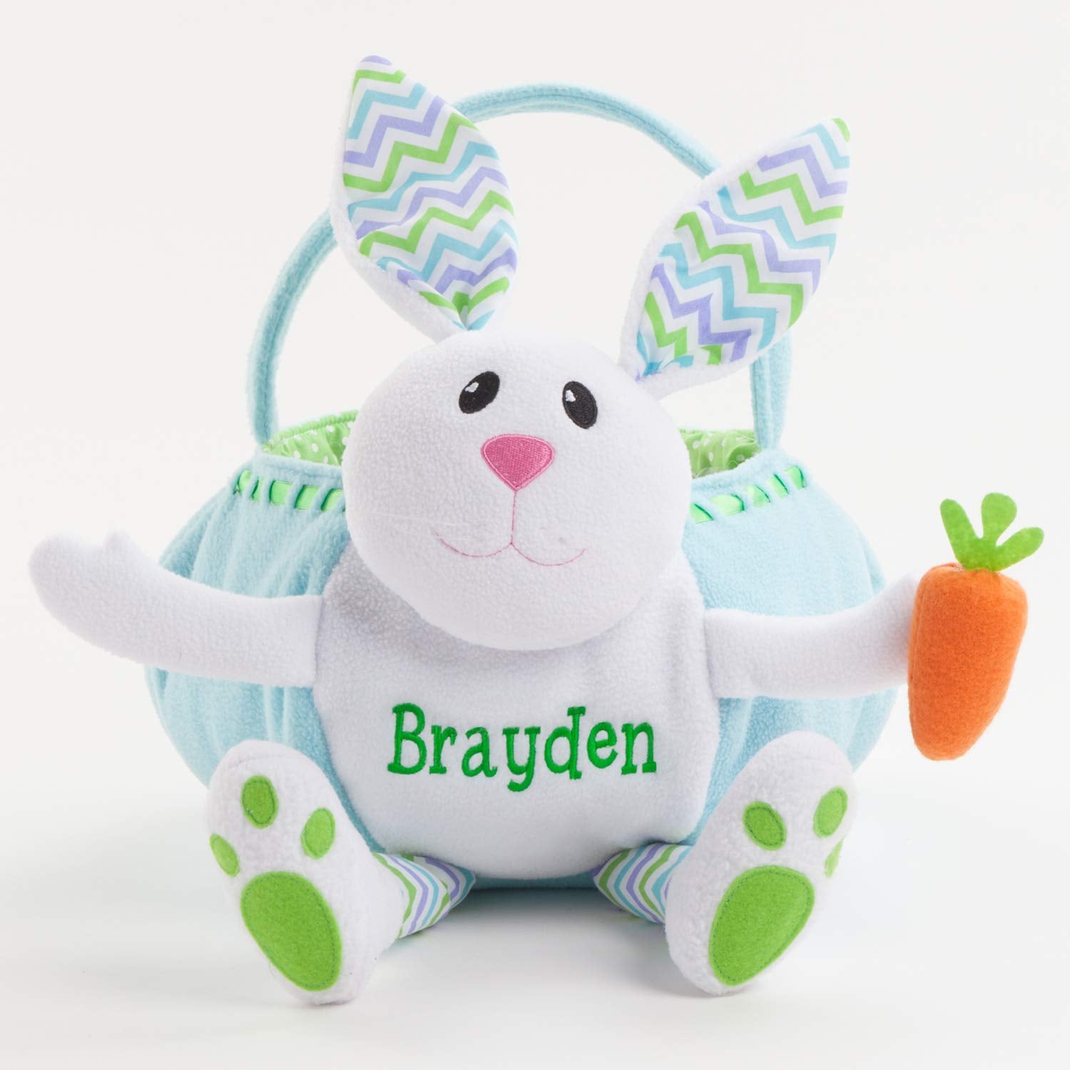 Custom Name Blue Plush Easter Basket | Personalized Planet