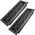 4x14 in Heavy Duty Walkable Floor Register 2 Pack - Matte Black
