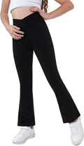 Girls Yoga Pants V Cross Waist Wide Leg High Waist Bootcut Pants