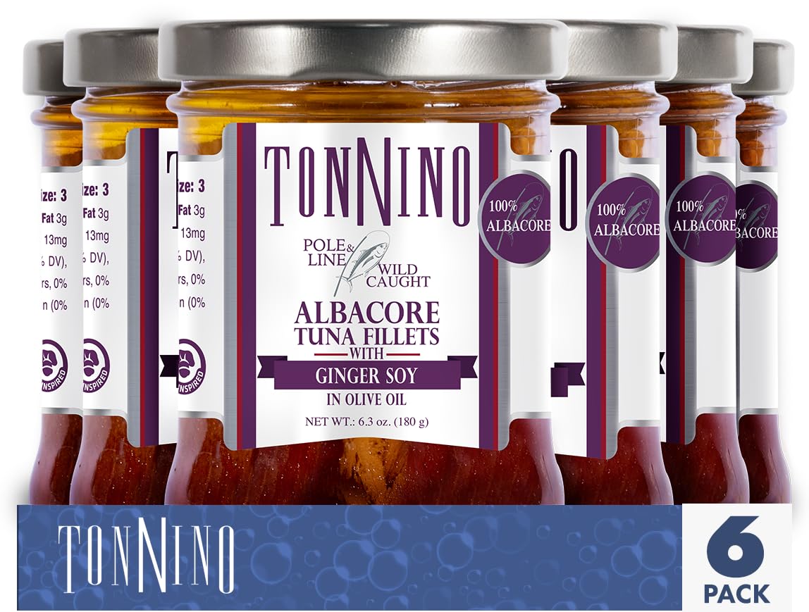 Tonnino Tuna Fish Albacore in Olive Oil with Ginger Soy Pack