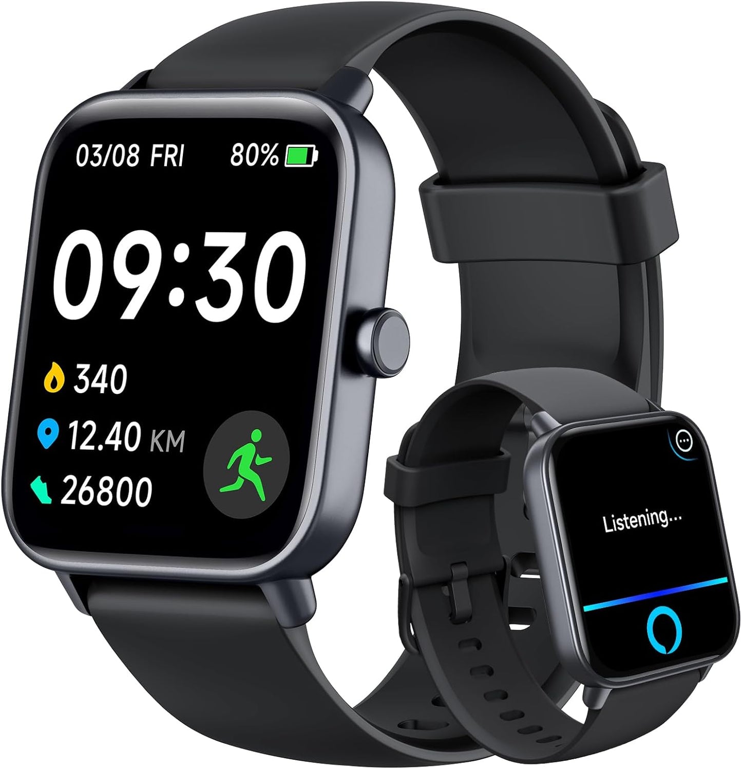 Gydom: Alexa Built Smartwatch | Heart Rate/Sleep/Stress | IP68 Waterproof