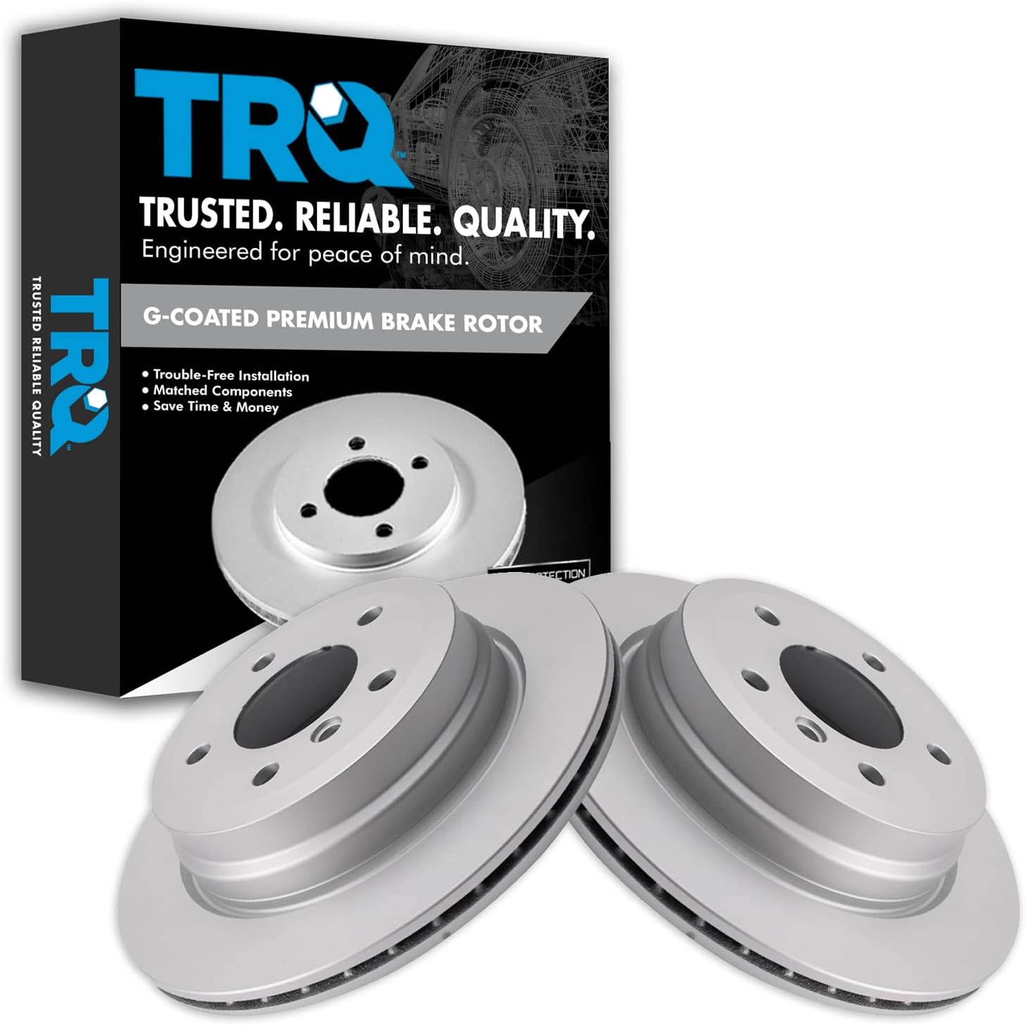 TRQ Rear Brake Rotors Set for BMW 325xi 328i X1 Models