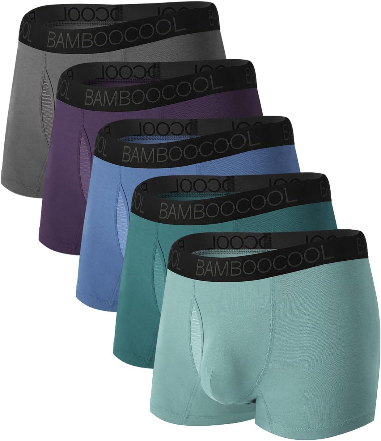 Bamboo Cool Mens Trunks Underwear with Breathable Mesh Fly Zone