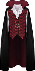HLENOK Devil Vampire Costume Shirt Cloak Outfit - Gothic Long Cape