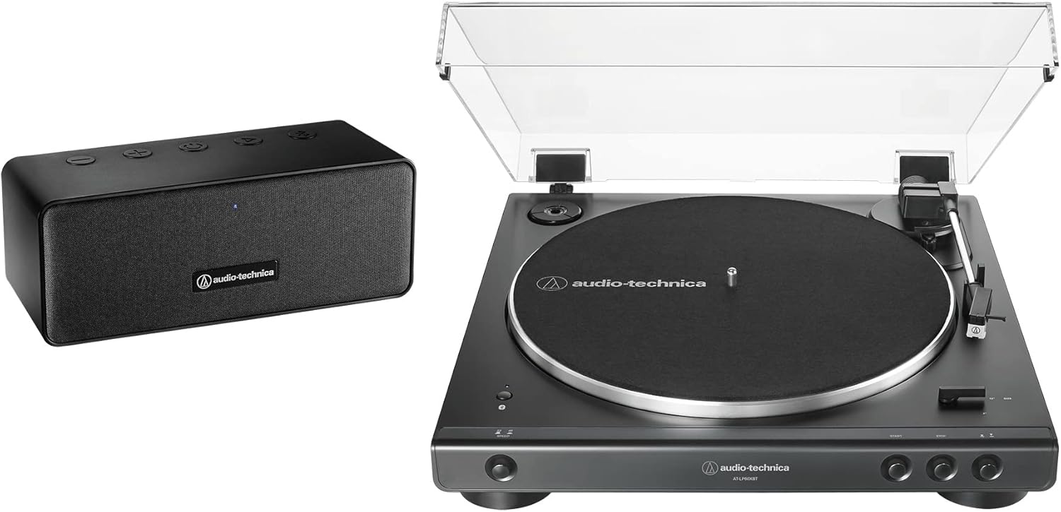 Wireless Turntable with Bluetooth Connectivity and Speaker System