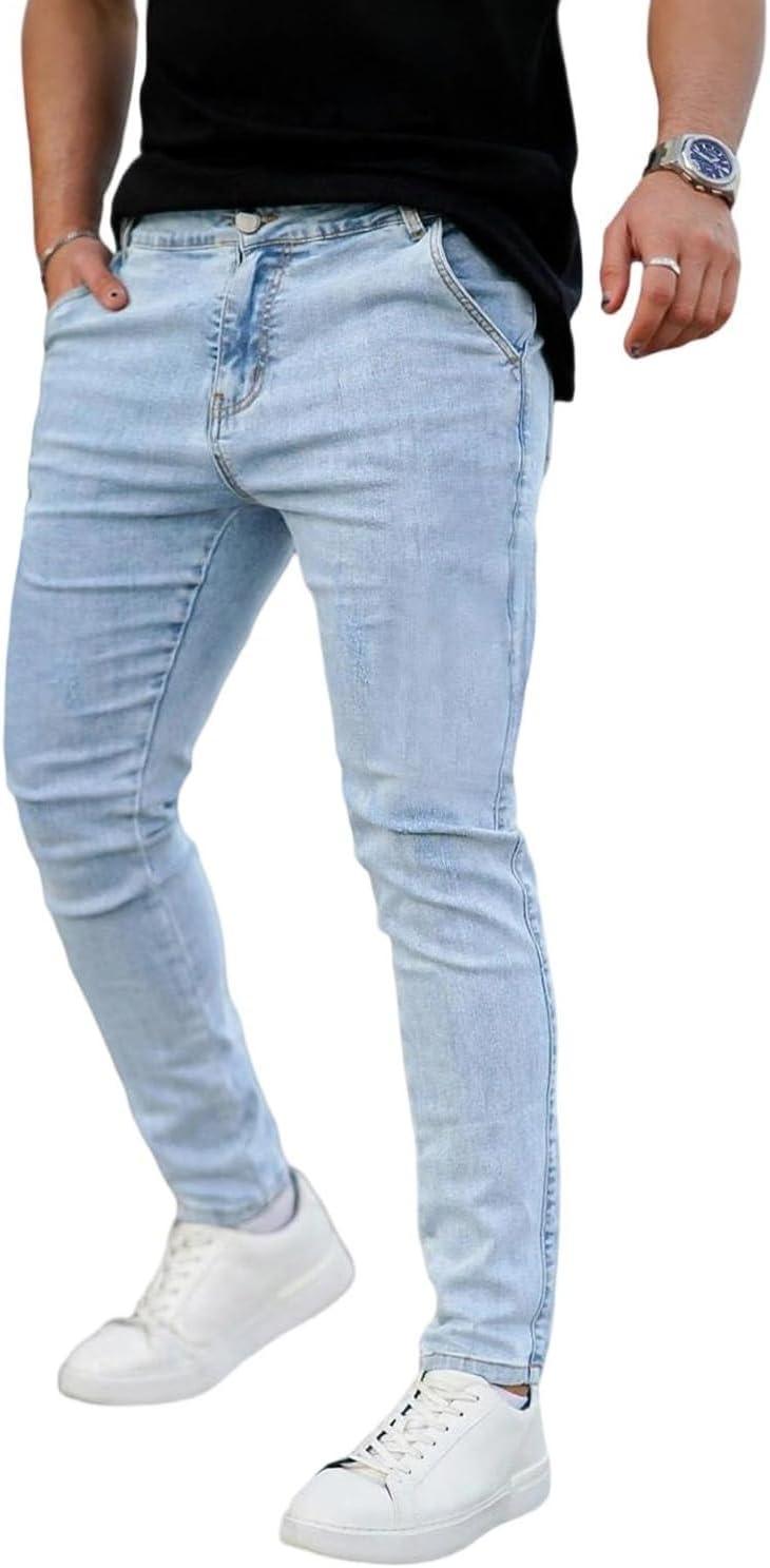 GINGTTO Men's Ripped Jeans: Slim Fit, Stretchy, and Stylish