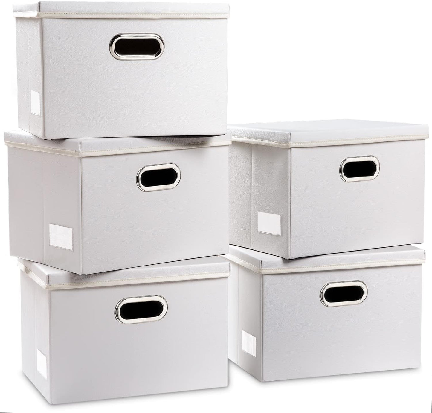 PRANDOM Foldable Storage Bins with Lids for Home Organization