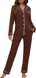 Women Pajama Set Long Sleeve Viscose Lounge Set - Soft Fit