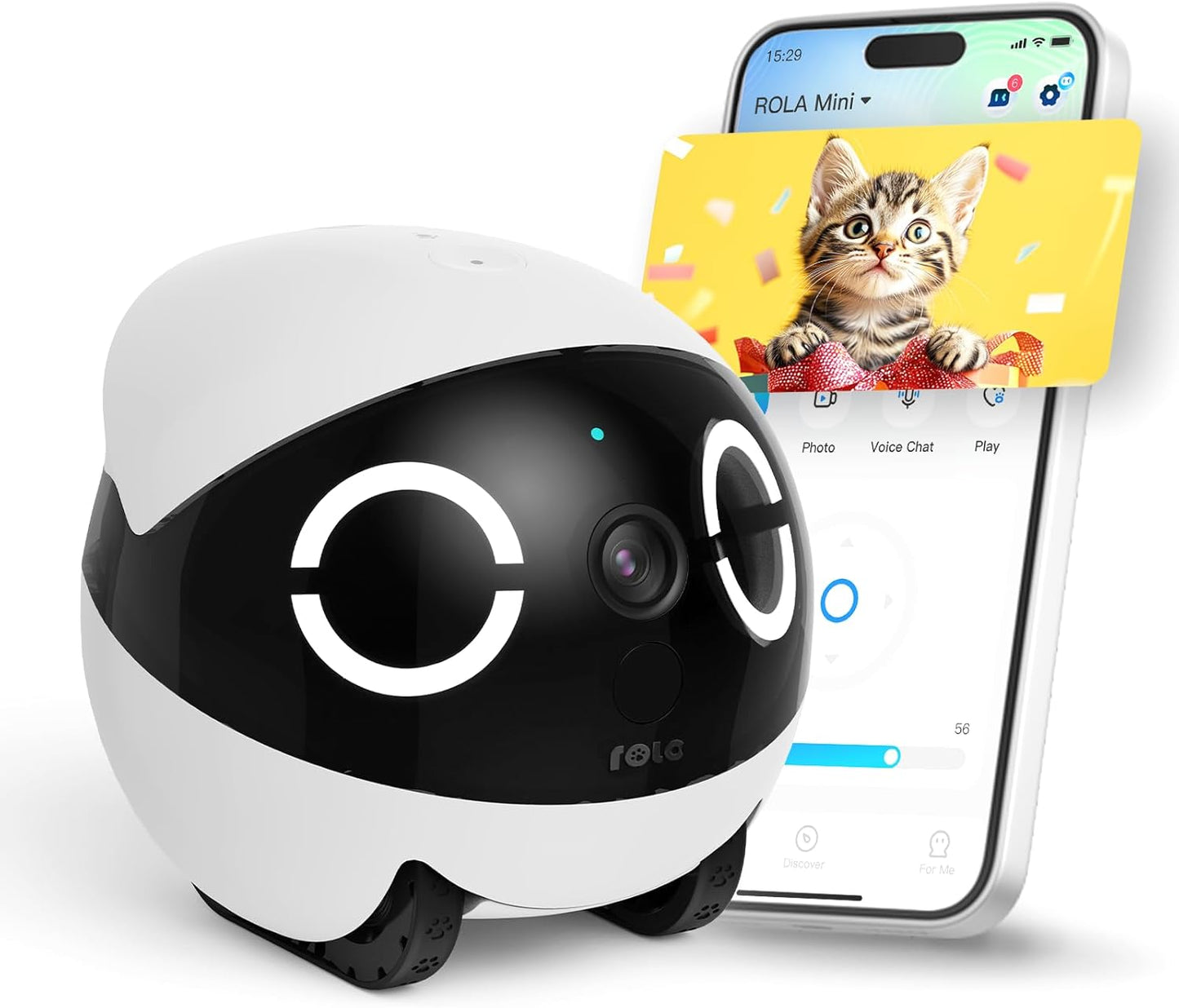 Enabot EBO ROLA Mini FamilyBot: 2K Pet Camera Robot for Home