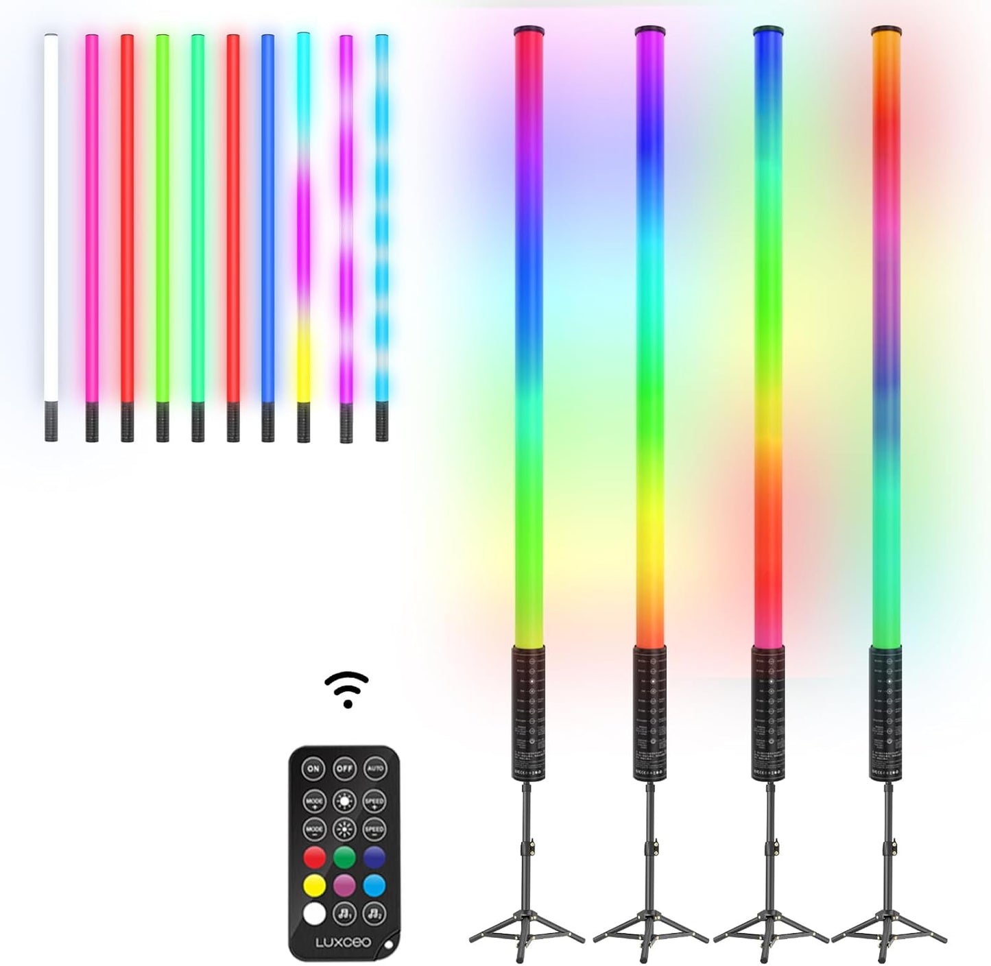 4Pack RGB Tube Light Bar for DJ Lighting and Photography Use
