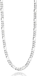 5mm Sterling Silver Figaro Chain Necklace for Men and Women - Made in