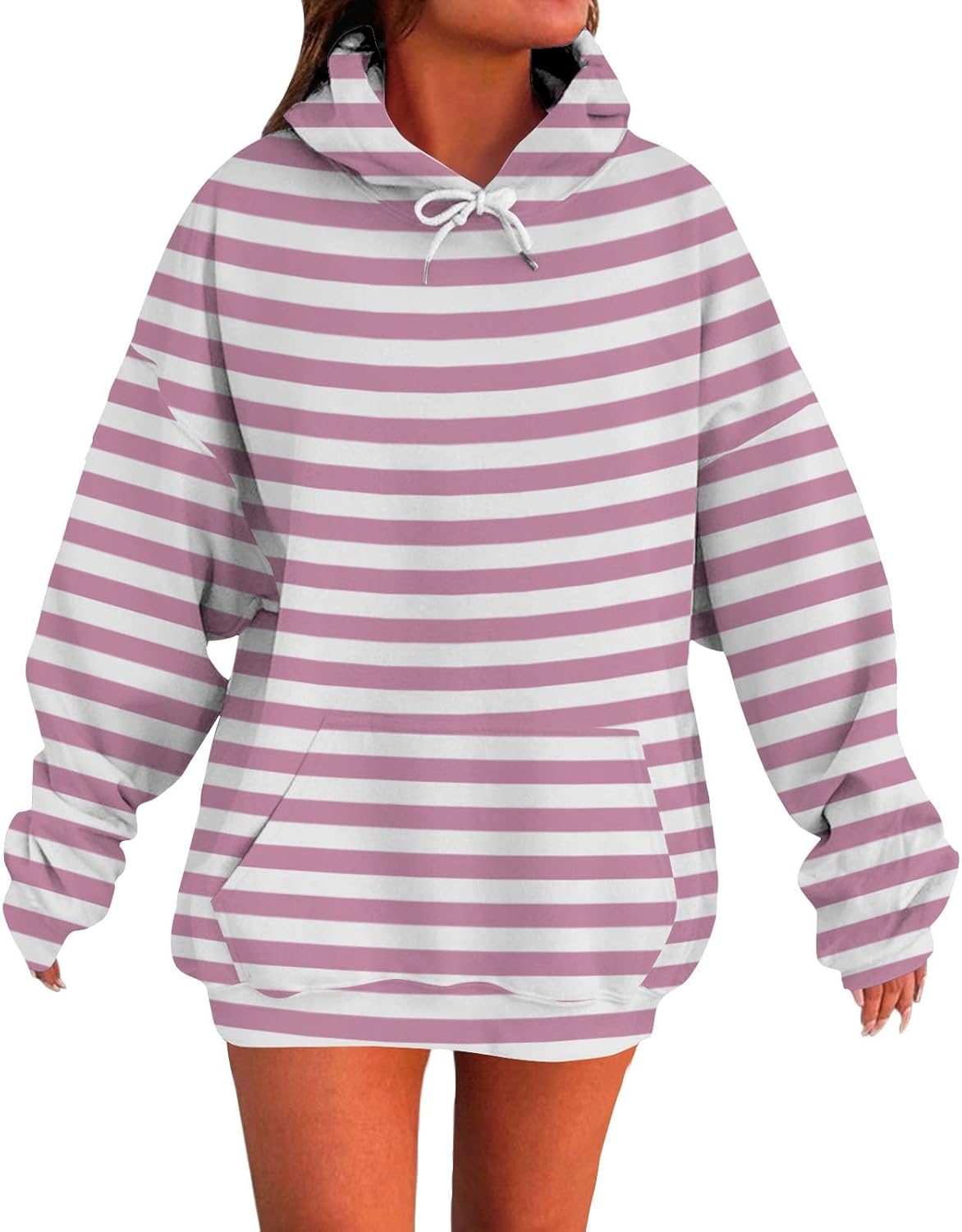 HUCHPI Striped Oversized Hoodie: Cozy Fall Style!