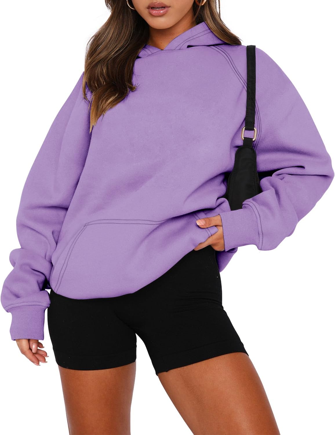 onlypuff Women Pullover Sweatshirt with Kangaroo Pocket Style