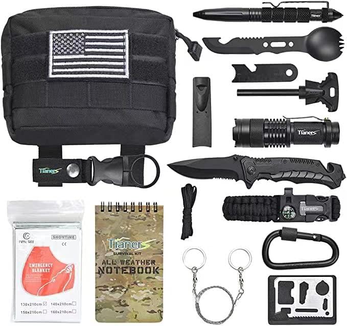 Tianers 16pcs Survival Gear - Ultimate EDC Tool
