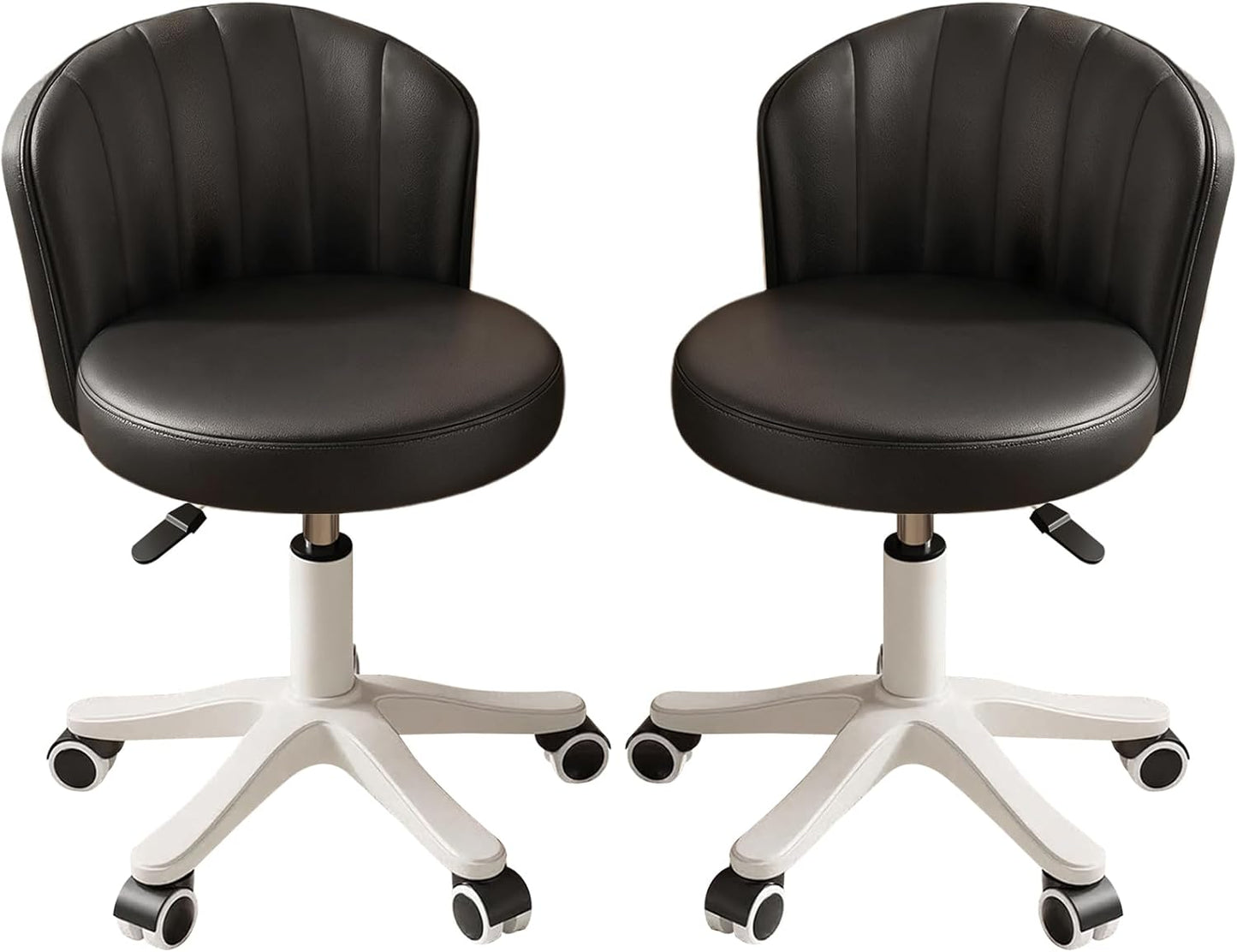 Small Round Rolling Desk Chair with Adjustable Height and Style