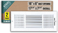 Fits 16x6 Duct Opening 3 Way Steel Air Supply Diffuser - 2 Pack