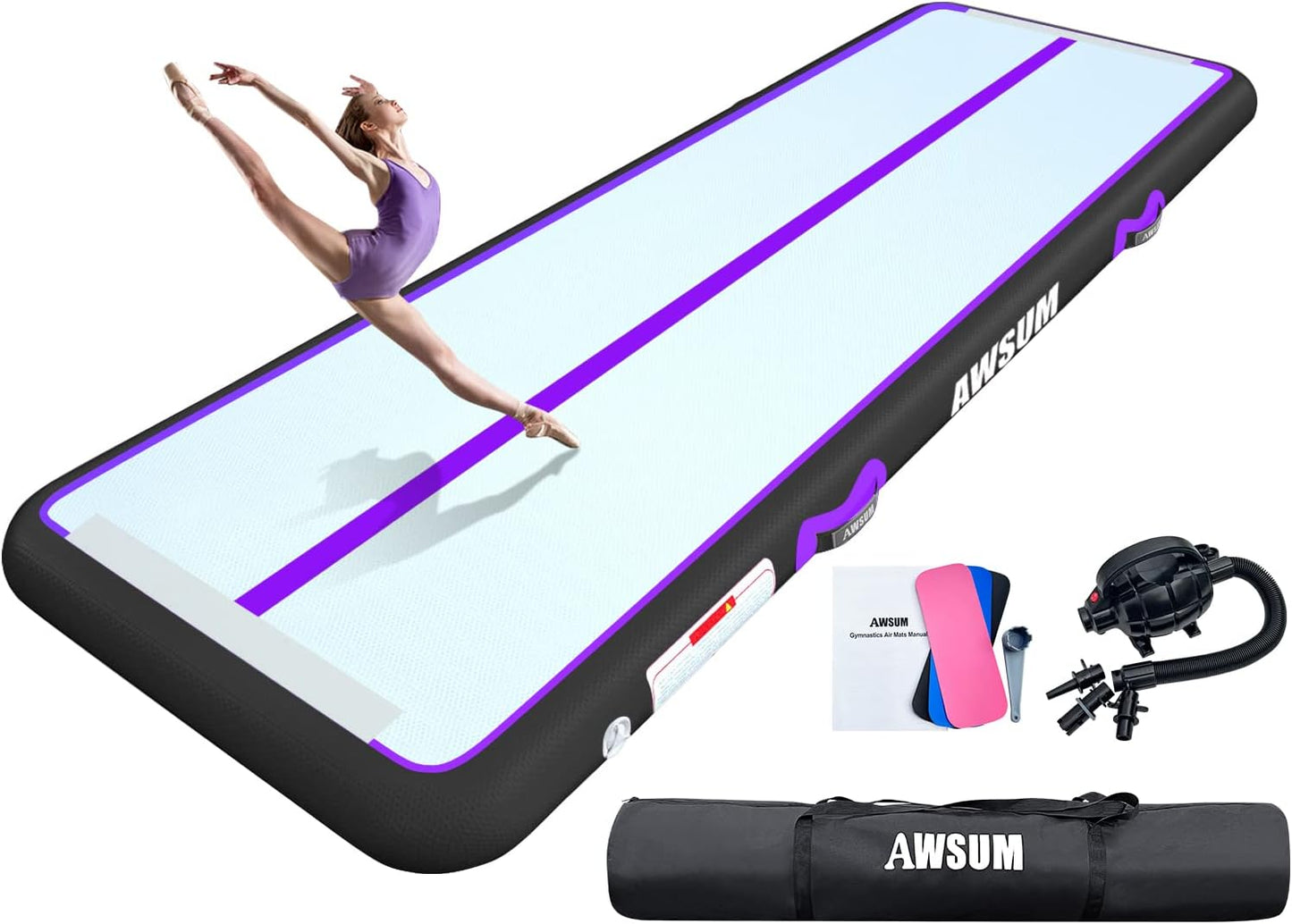 AWSUM Inflatable Air Gymnastics Mat for Home and Outdoor Use