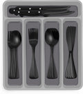 Black Flatware Set with Steak Knives for 8 - 48-Piece Modern Cutlery