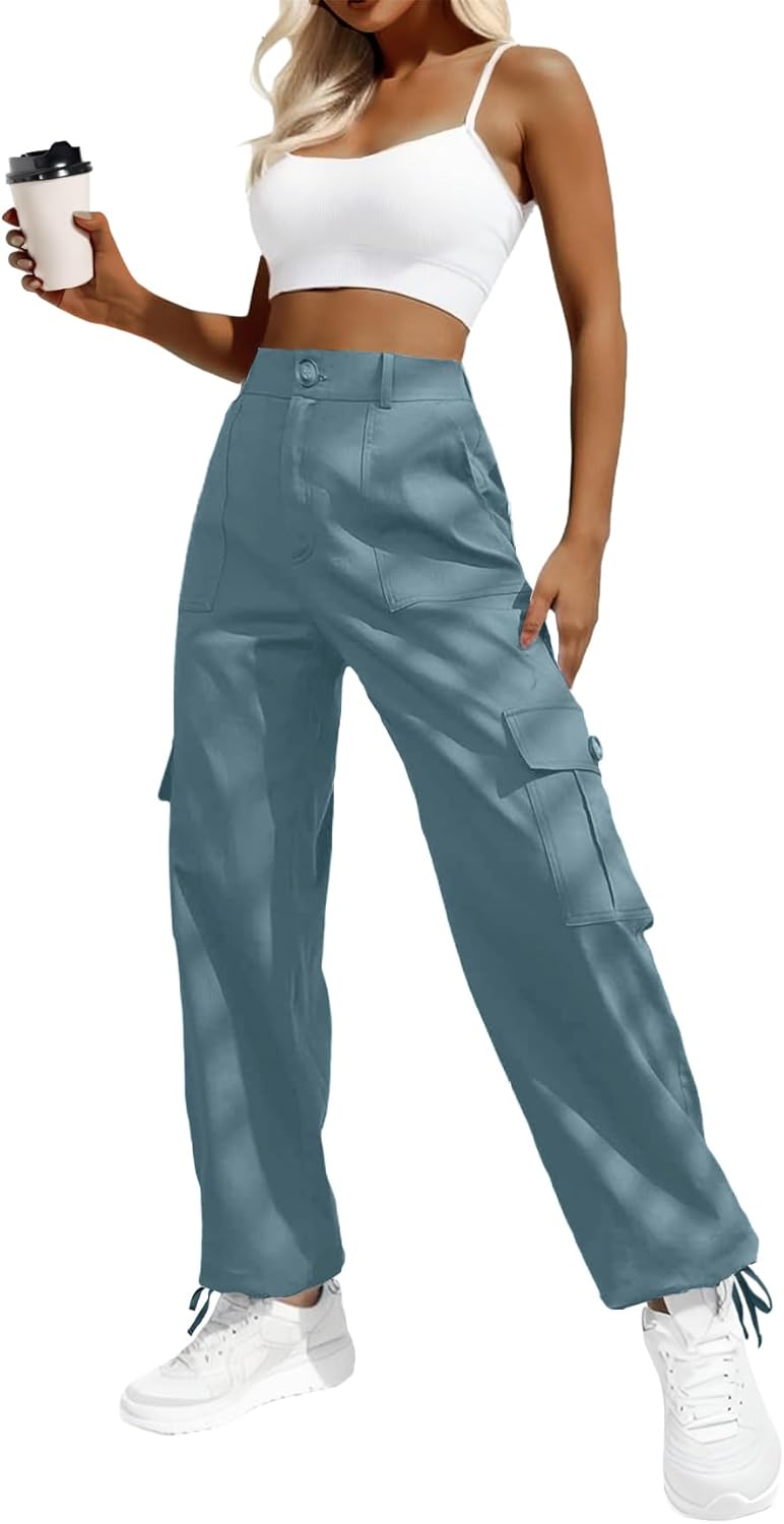 Lepunuo Women's High Waisted Cargo Pants for Stylish Comfort