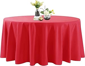 Round Tablecloth 2 Pack 120 Inch Stain Resistant Polyester