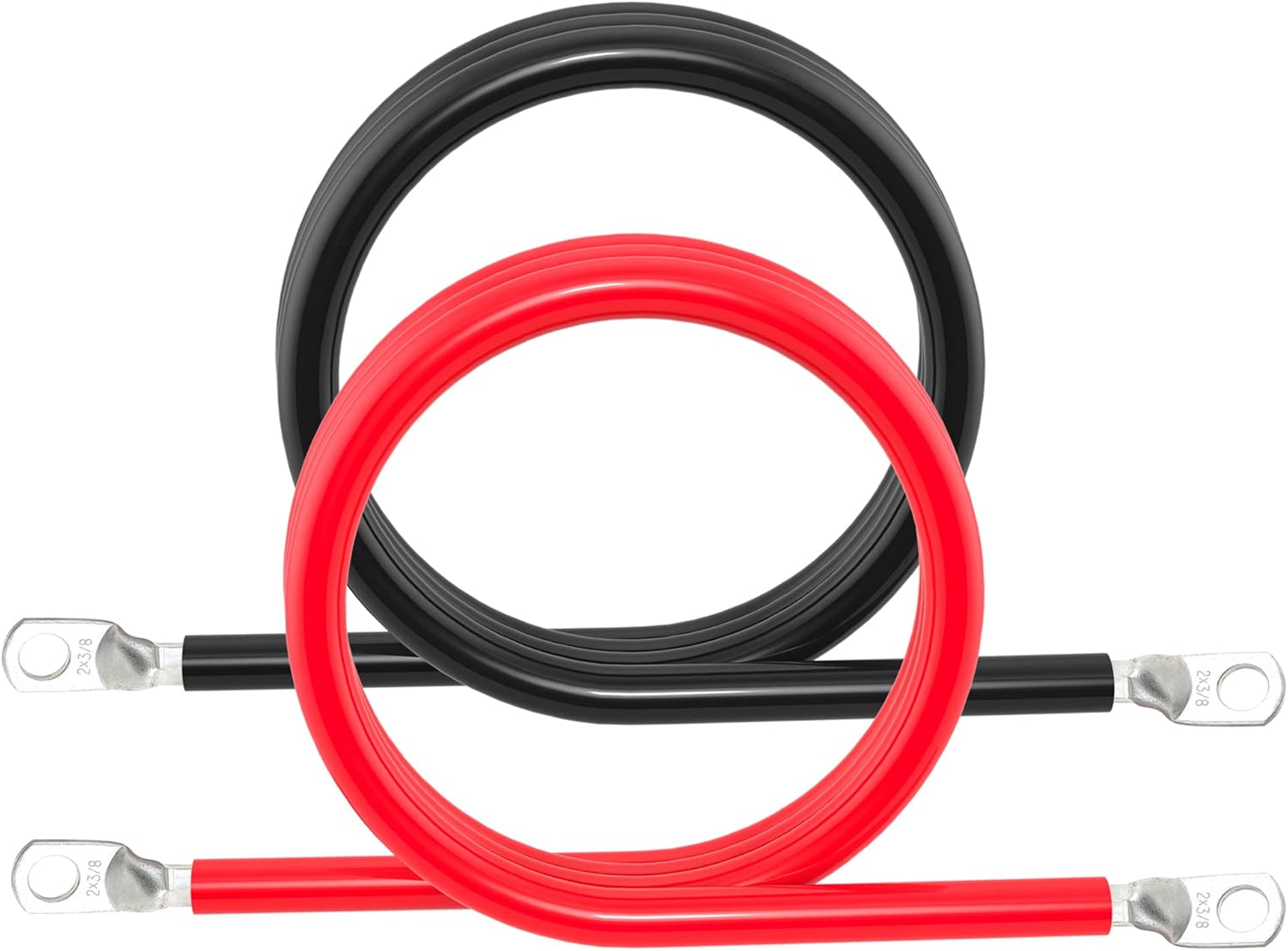 2 AWG Battery Cable Set for Solar Marine RV Car Motorcycle Use