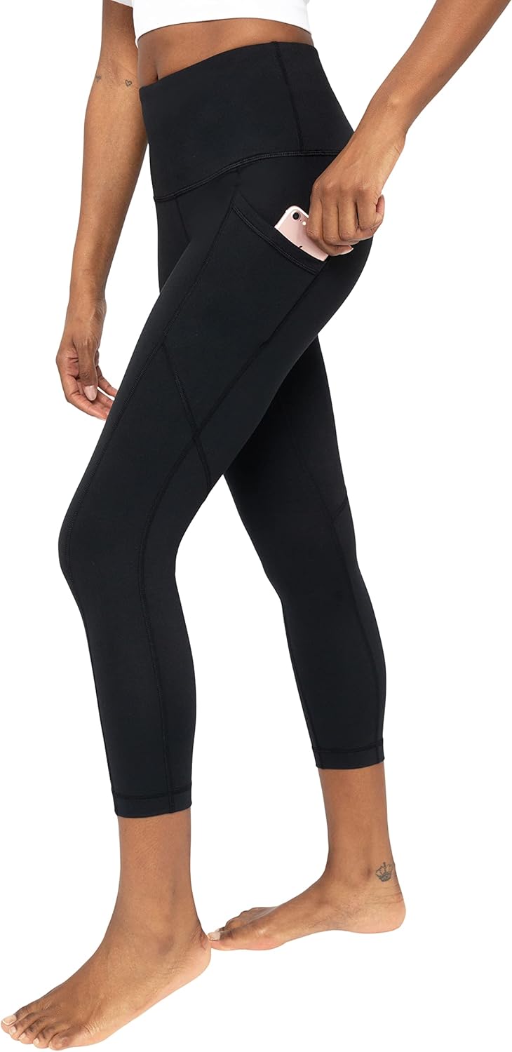 Squat-Proof High Waist Capris with Pockets by Yogalicious