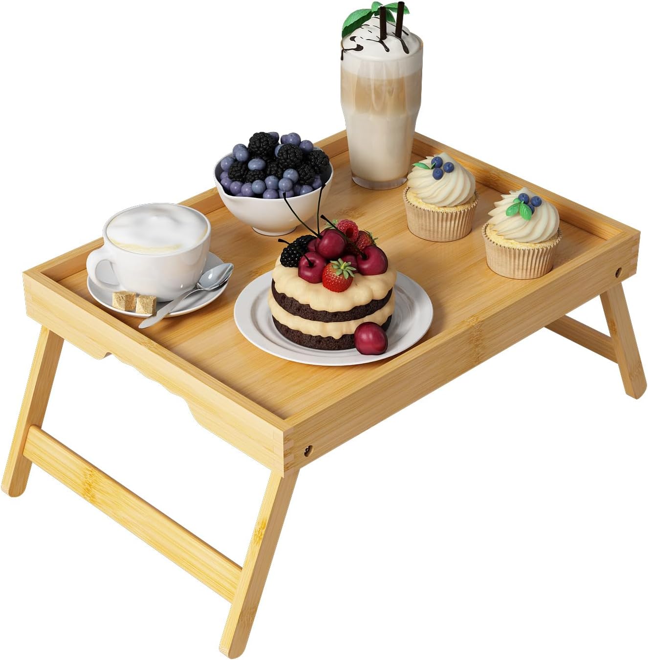 Bamboo Bed Tray Table - Versatile & Stylish Serving Solution