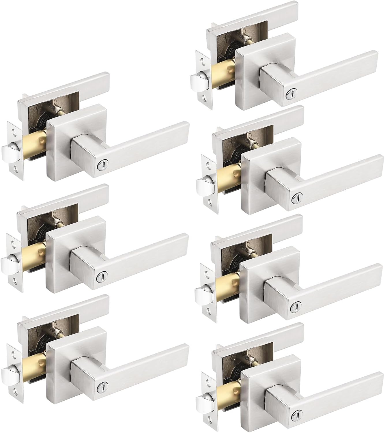 Gobrico Square Rosette Privacy Door Lever for Modern Interiors