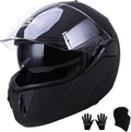 DOT Modular Motorcycle Full Face Helmet Flip-Up Matte Black