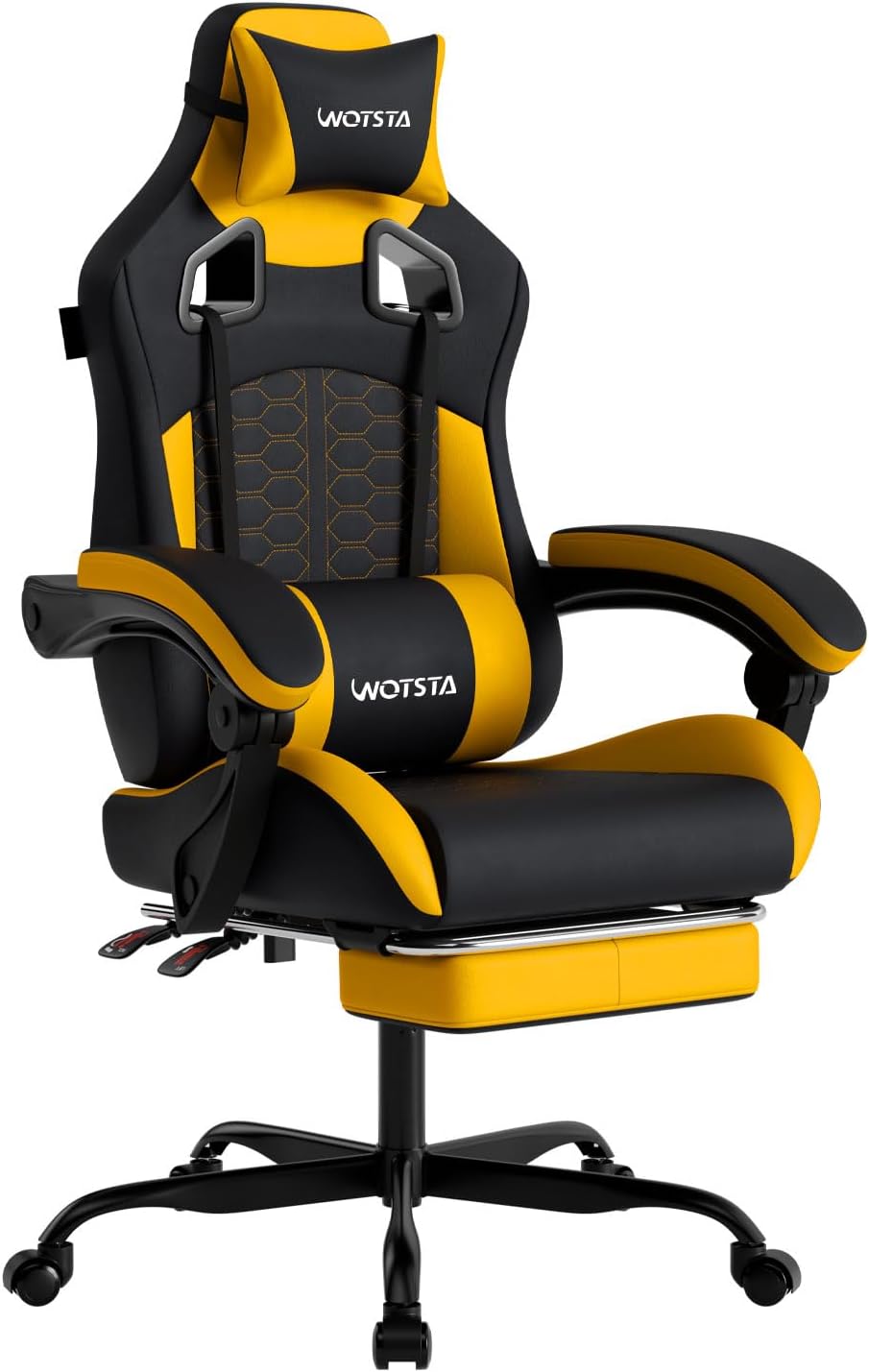 Gaming Chair with Massage and Footrest for Ultimate Comfort
